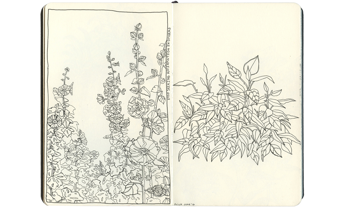 sketchbook Drawing  sketch Flowers Landscape plants pen moleskine