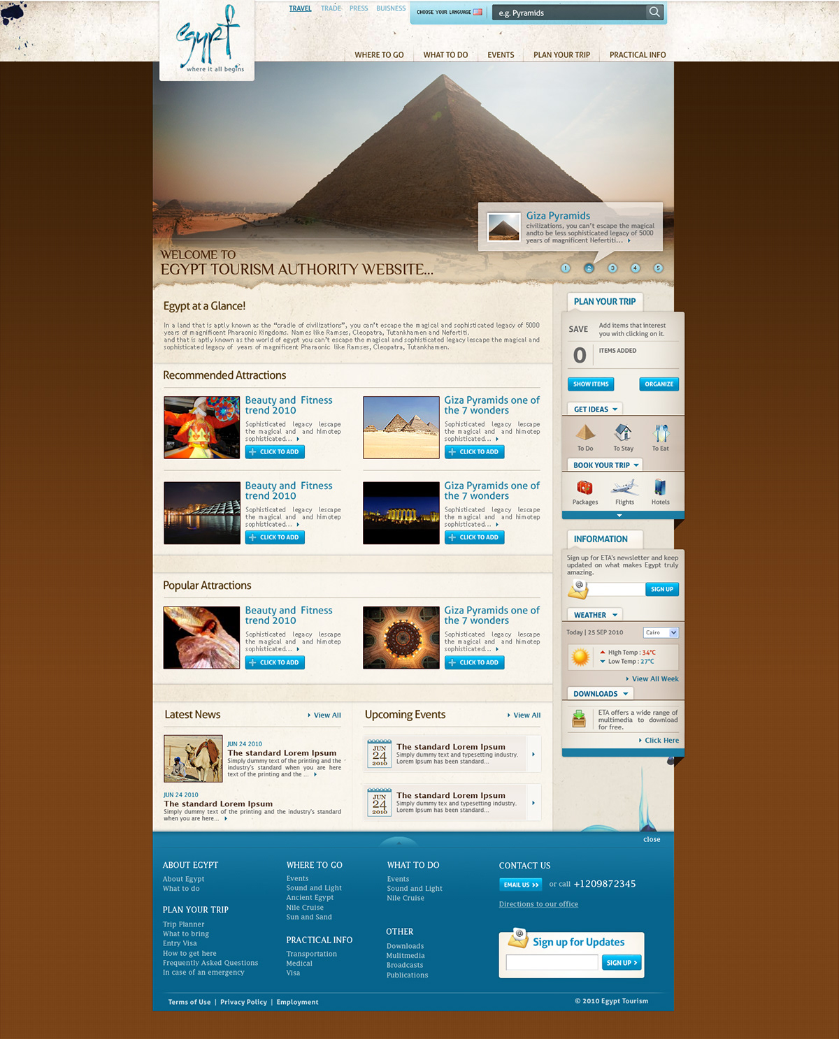 mobile website  tourism   Egypt