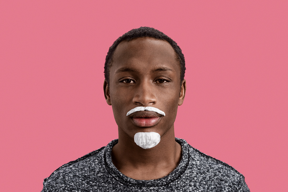 Shaving Cream conceptual mustache