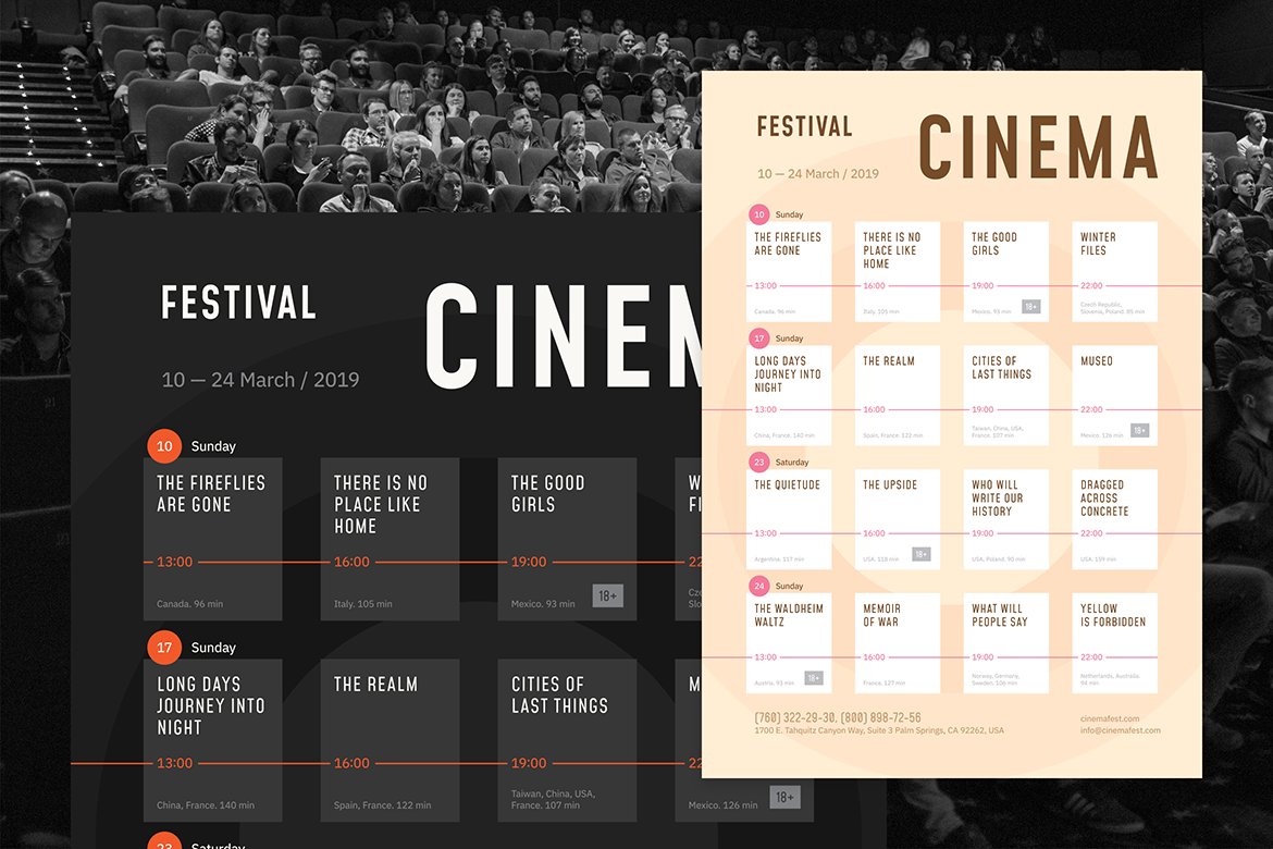 Film   movie poster flyer template schedule Event Program timeline calendar