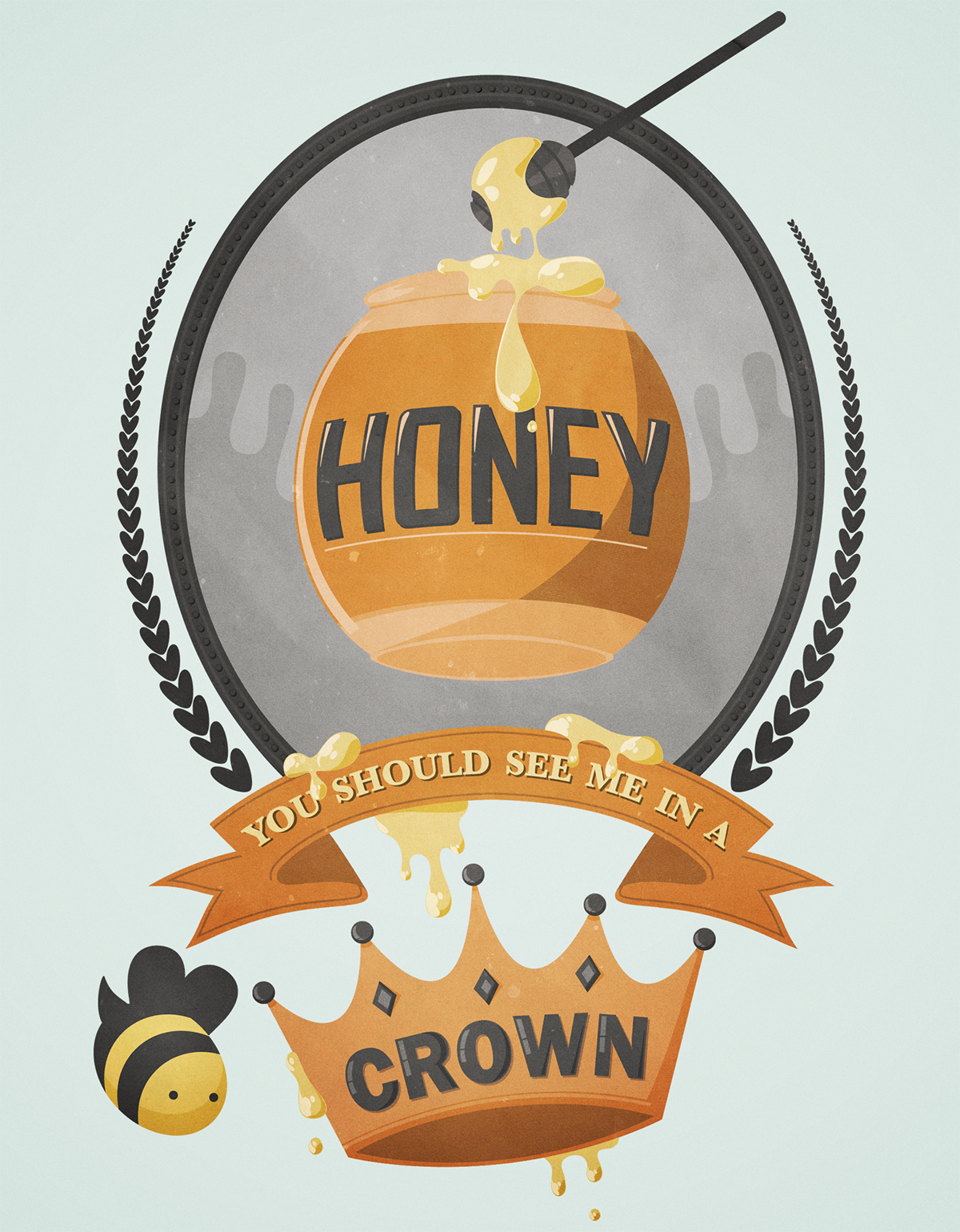crown honey orange design type honey pot bee royal royalty Illustrator vector textures bees Food  Caesar leaves royal seal seal photoshop Sherlock