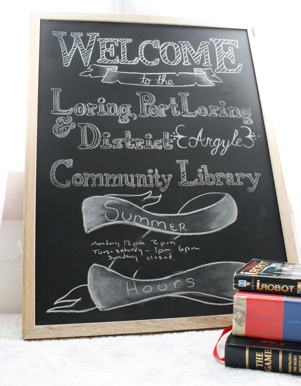 type  chalk Chalkboard library  sign lettering  inspire black White houston