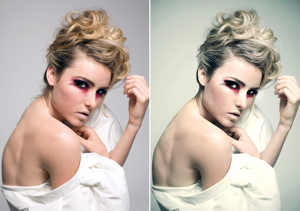 retouch cs5 makeup beauty portrait Before and After