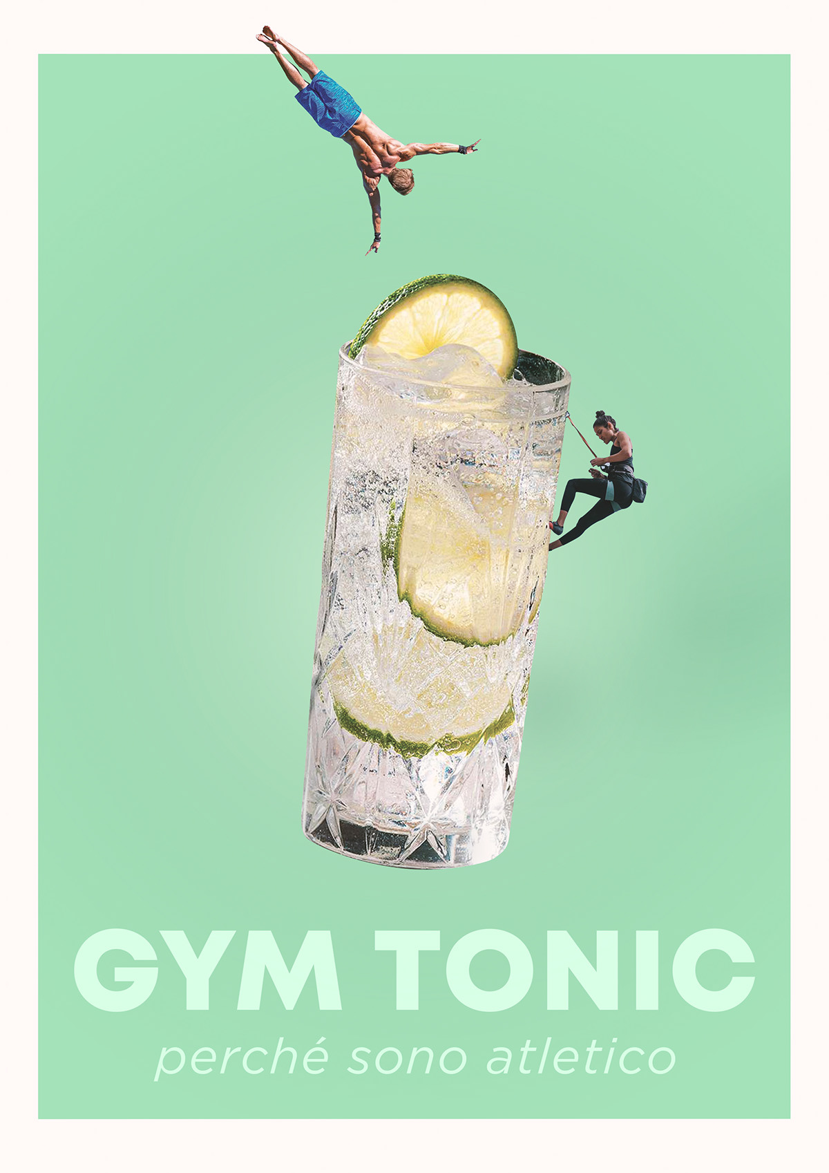 cocktail drink gin alcohol gym Italy Gin Tonic milano poster Poster Design