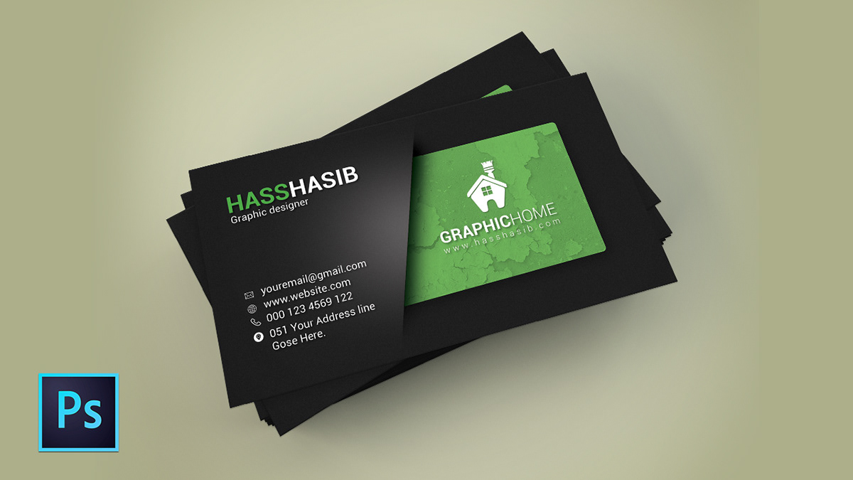 Business card design in Photoshop CC on Behance Within Name Card Template Photoshop
