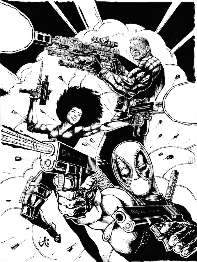 deadpool comics Cable domino marvel art Yamen Elgamal