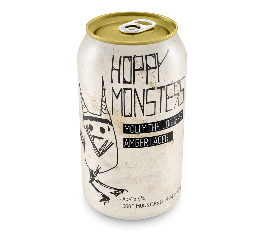 beer package can Illustrative monsters hoppy monsters hand drawn brewery be...