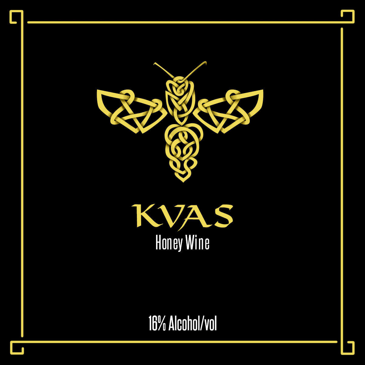 Celtic knot mead  wine label  honey bee  bee Kvasir kvas