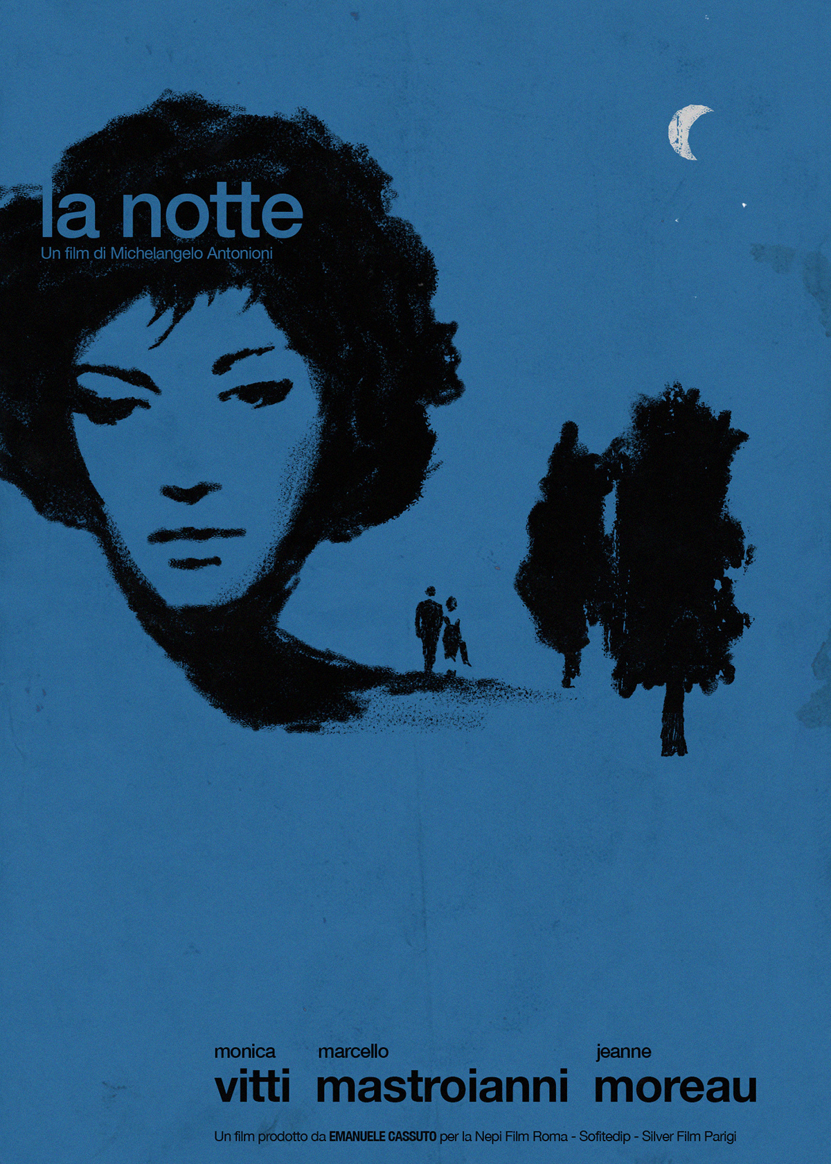 alternative antonioni blue Jeanne Moreau La notte mastroianni monica vitti movie movie poster poster