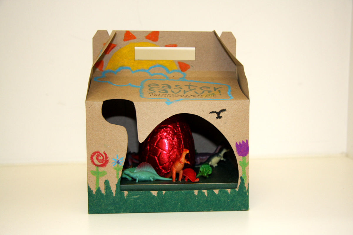 Easter  Dinosaur chocolates chocolate egg box recyclable