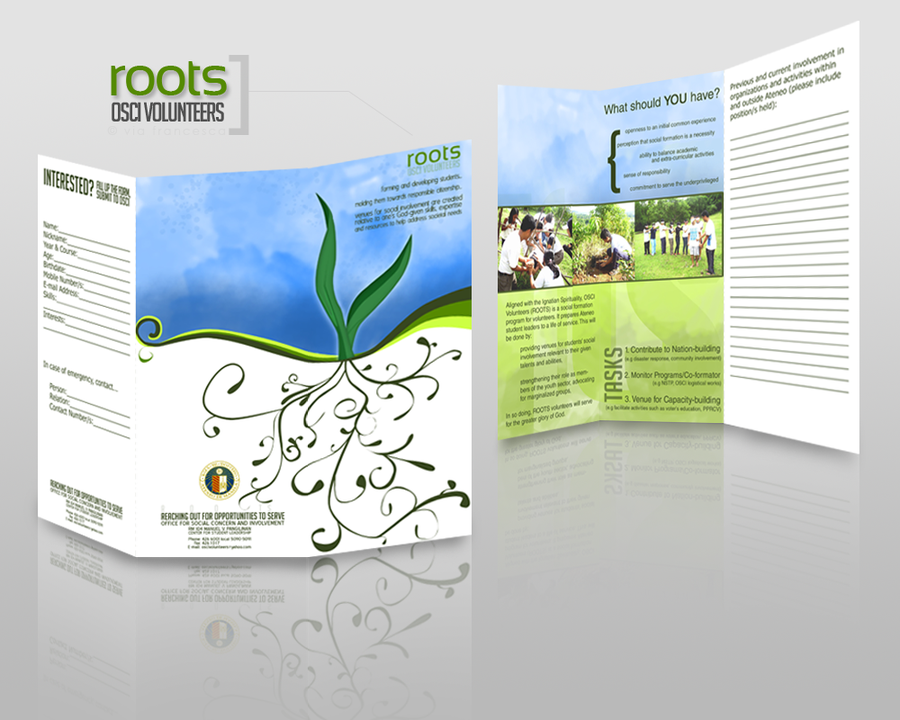 environment service brochure application form roots Plant blue green