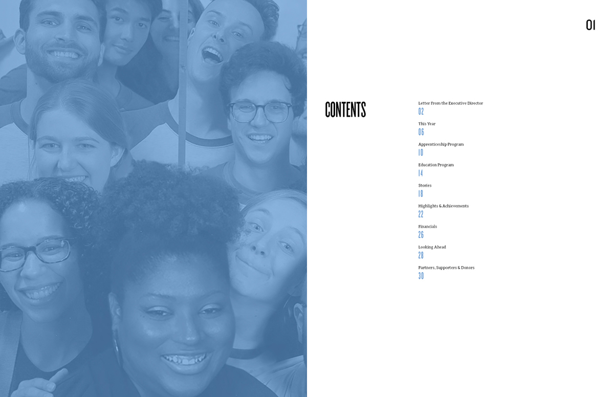 AnnualReport launchcode design nonprofit color blue orange gray print St.Louis