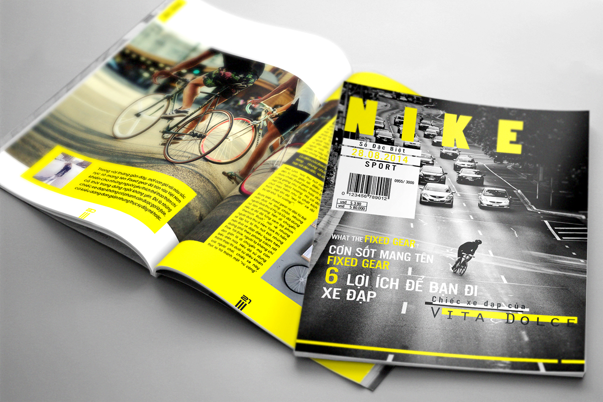 InDesign magazine graphic yellow gray