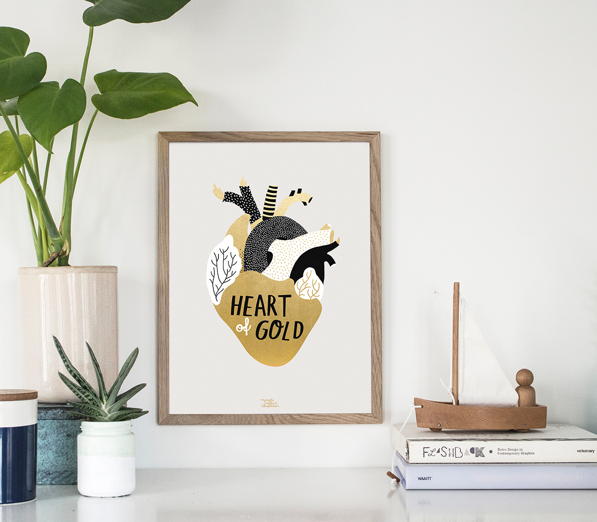 heart gold peacock Handlettering poster lettering rocket Space 