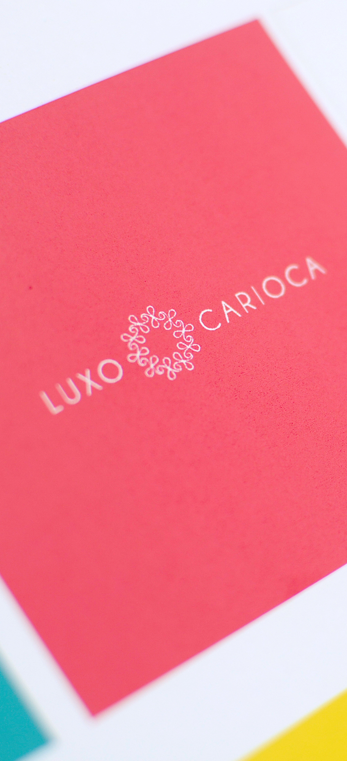 luxo carioca Rio de Janeiro Brazil brand visual identity logo symbol Sun monogram pattern summer clothes manual Stationery