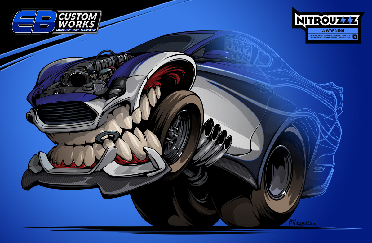 nitrouzzz beastedup teeth Mustang Ford drag racing Racing monster