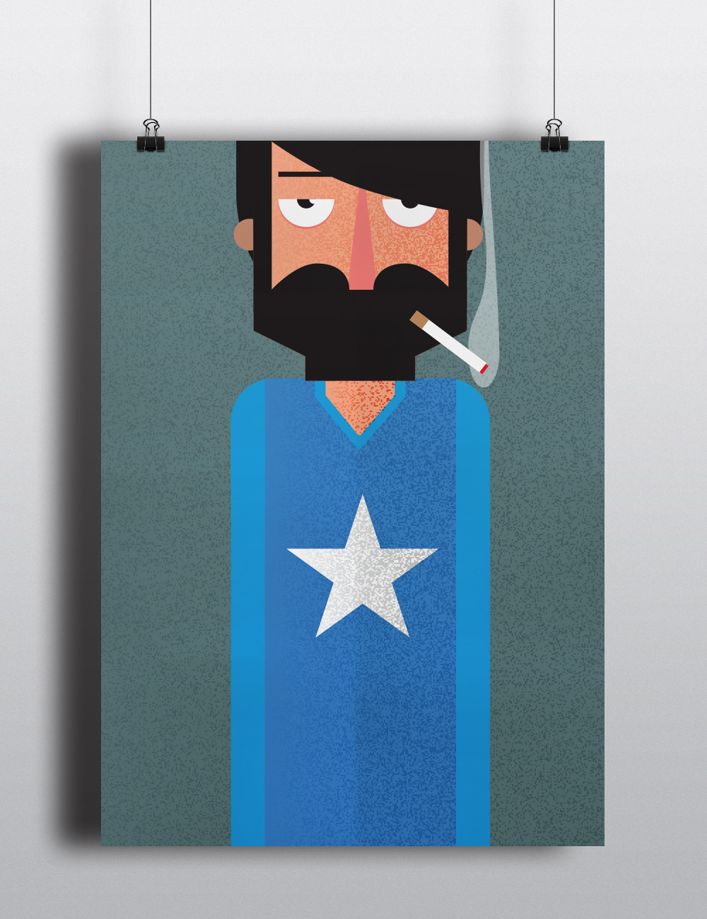 vector poster design guy beard mustache