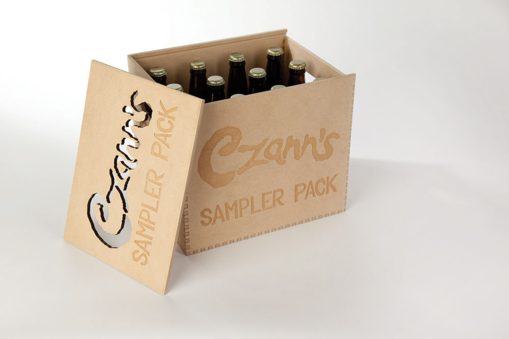 beer brewery Packaging labels Nashville paul cezanne printmaking lenolium wooden case 12 pack 4 pack wooden crate czanne bottles logo identity