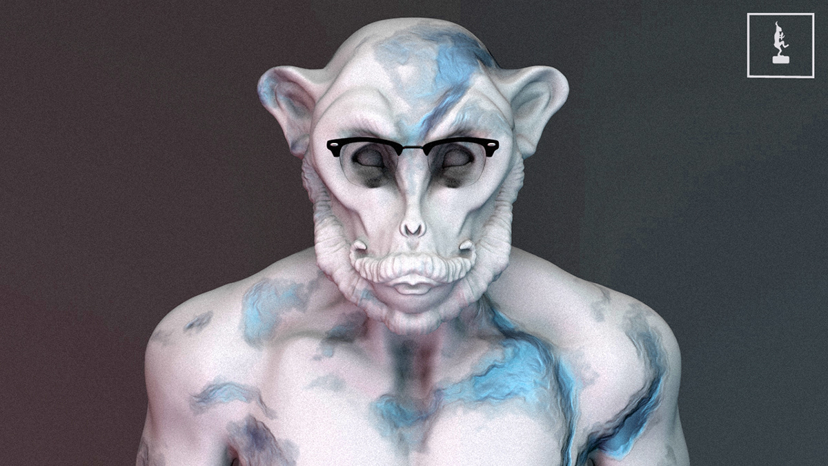 brand ape monkey mustache bernardo henriques 3D cinema 4d Render texture