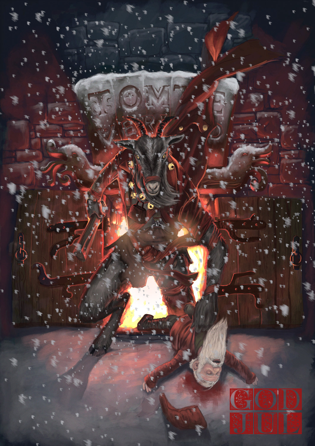 yule goat Sweden tradition magazine card greetings Holiday holidays Swedish old Folklore superstition evil