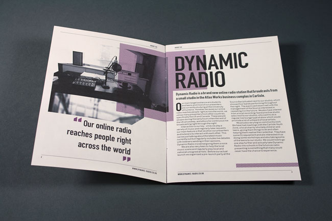 Radio Dynamic purple din shrift mittleshrift experimental qr shows STATION handout Booklet publication