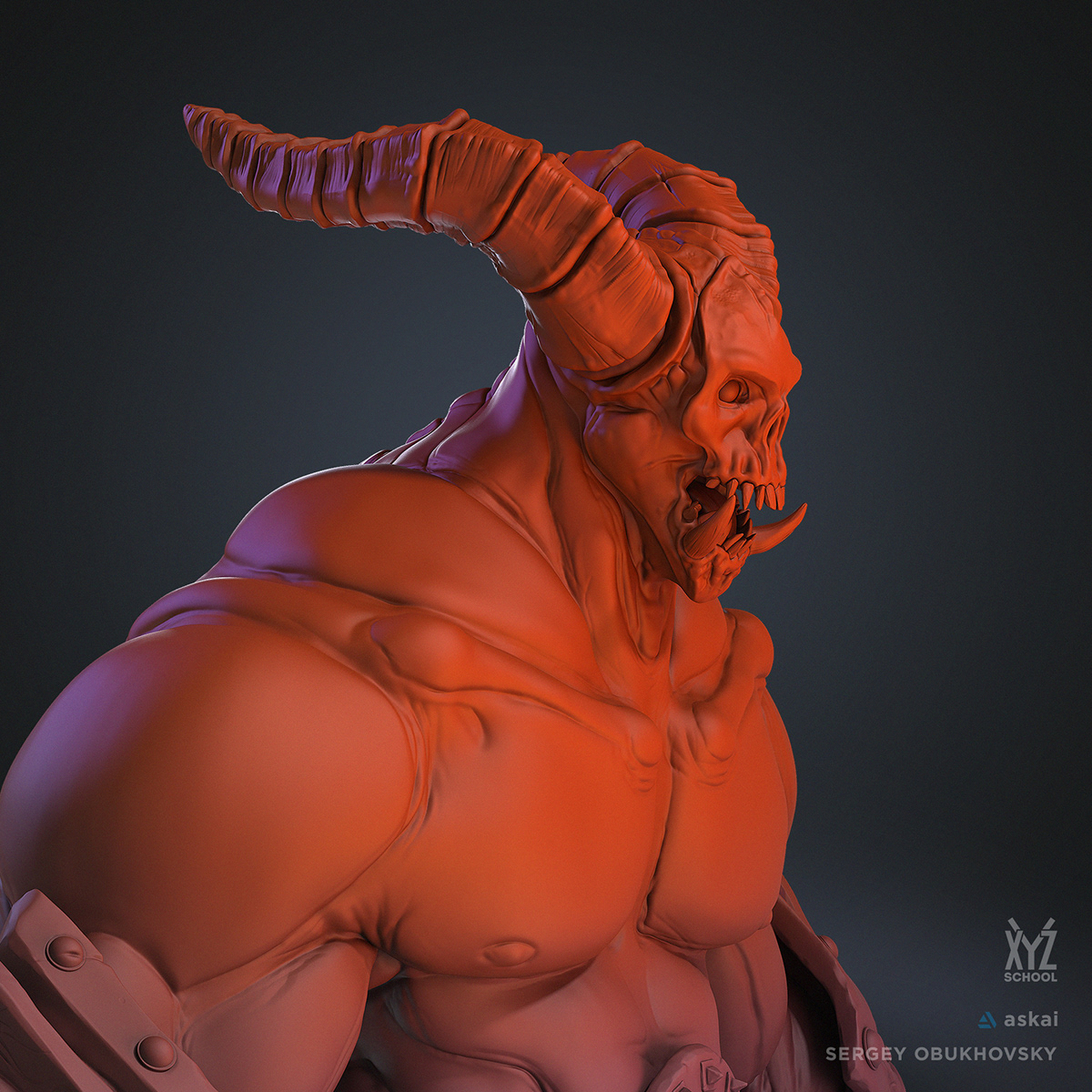 Character design  Character Sculpt concept art Creature Design demon demon design horns stylized Zbrush