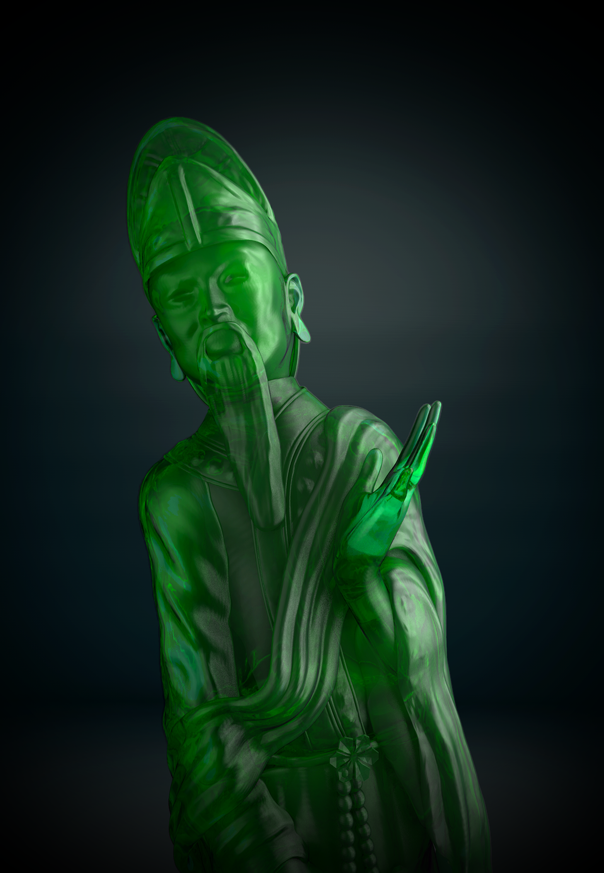 statue Ancient minerals precius jewelry Render CGI 3D