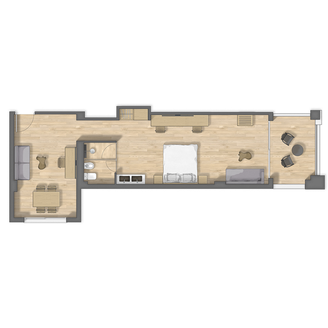floorplan floor plan rendering real estate hotel room Plattegrond planimetria grundriss planta humanizada