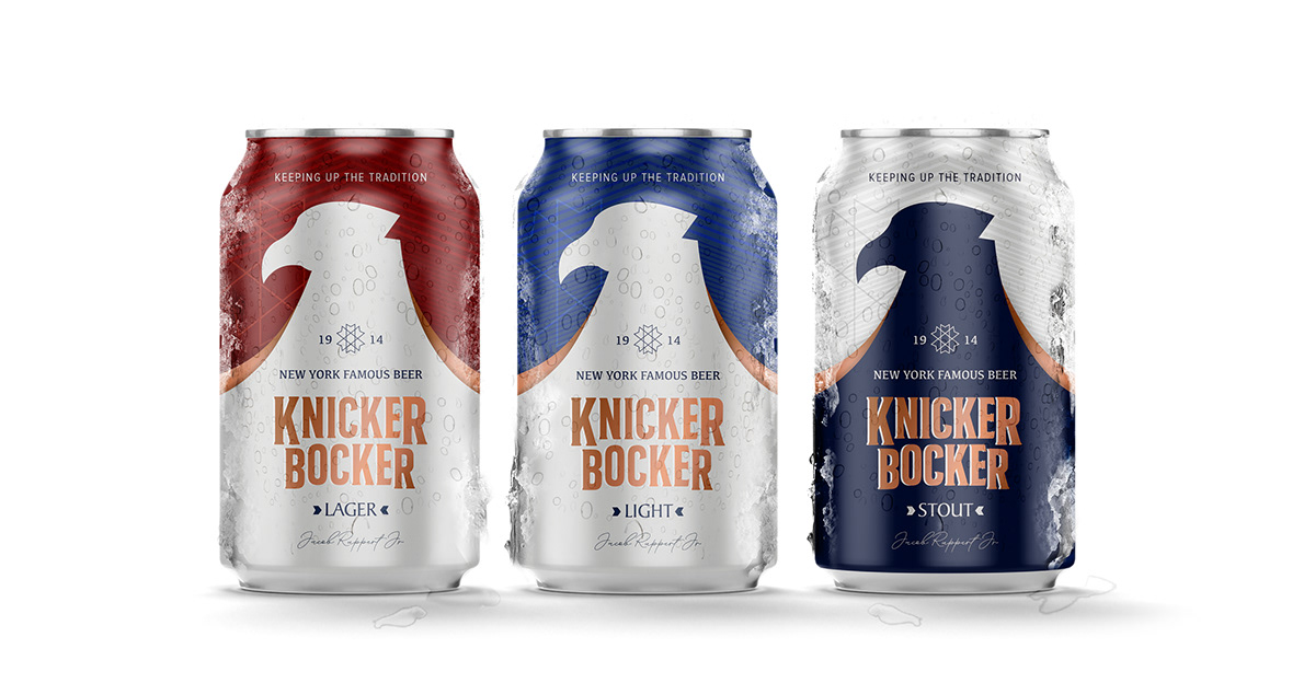 beer redesign knickerbocker drink bottle eagle brewery cerveza rediseño lata