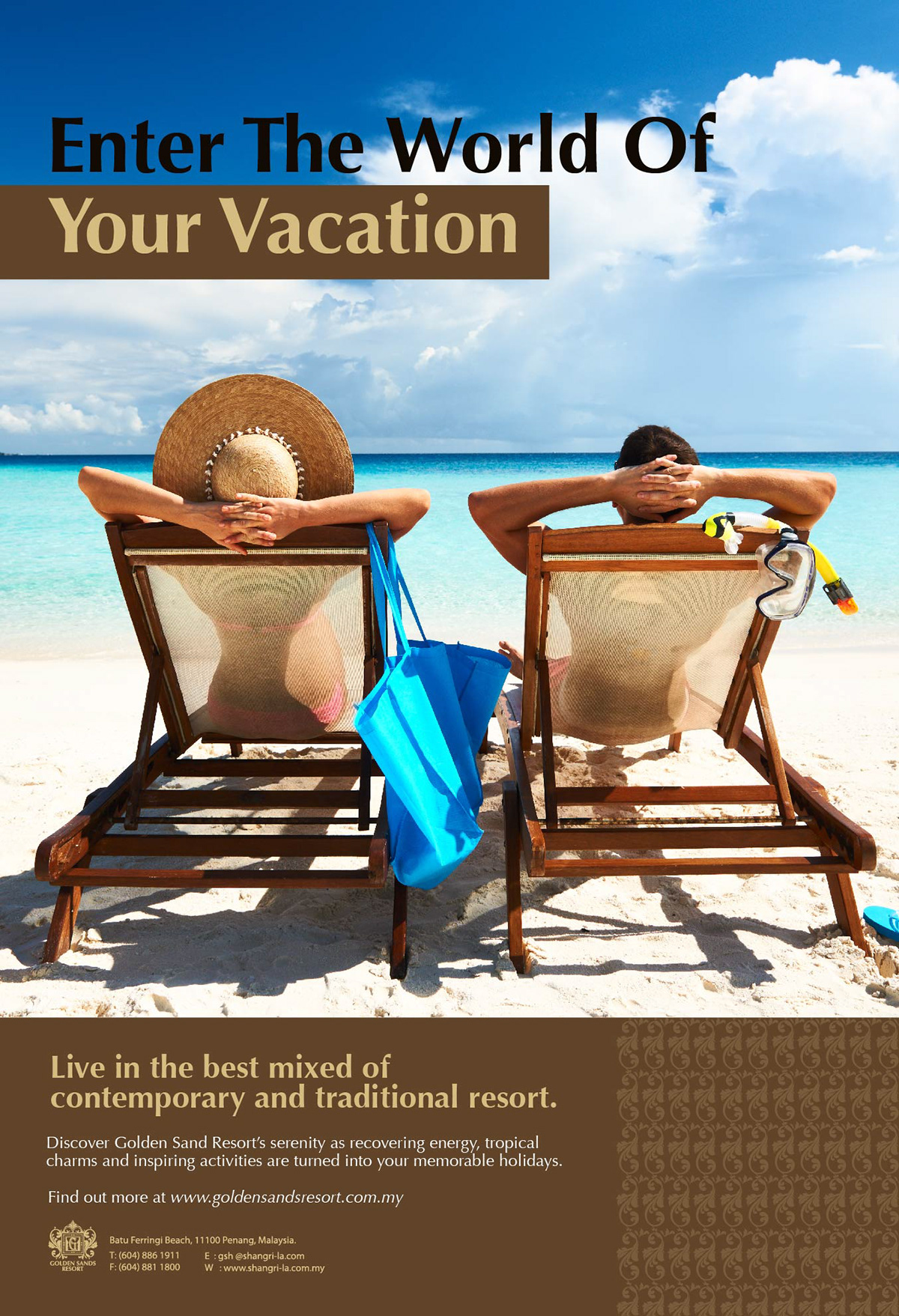 Beach resort Corporate Identity Design logo Print advertisement edm rebranding