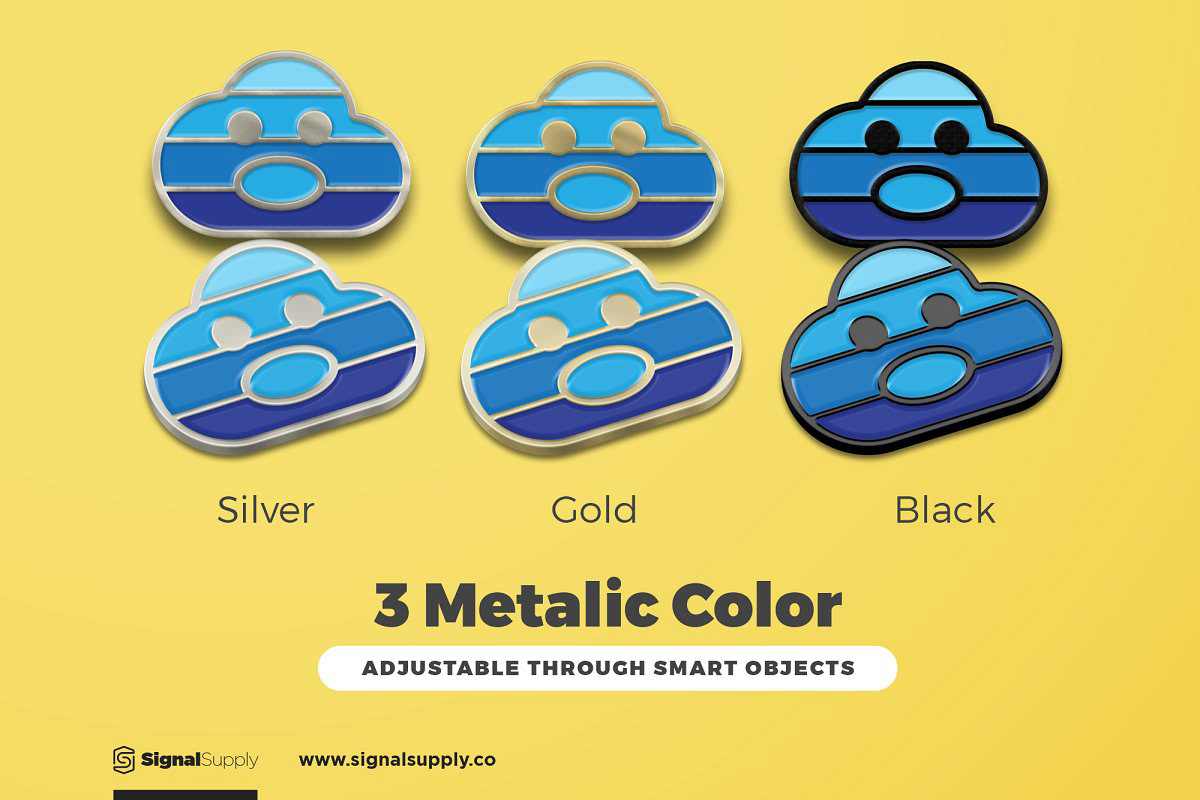 Visualize your awesome Soft Enamel Pin design with this photoshop mockup.