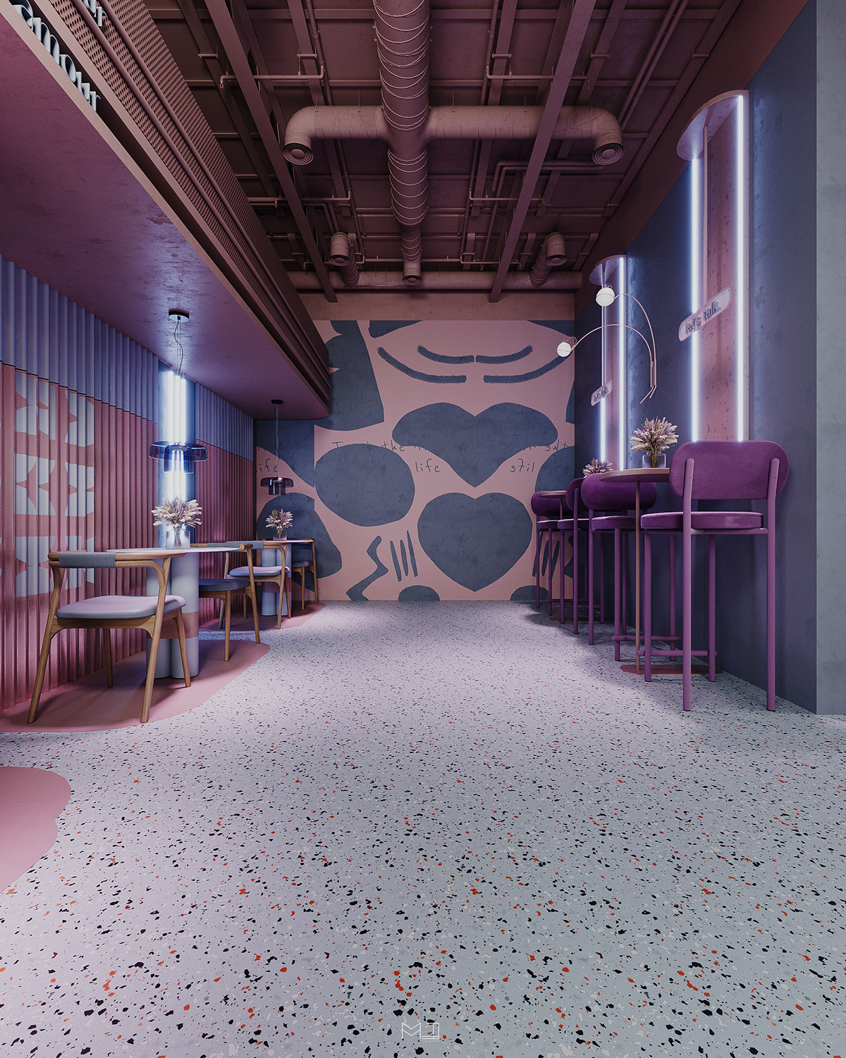 interior design  architecture visualization 3ds max modern archviz CGI corona restaurant Render