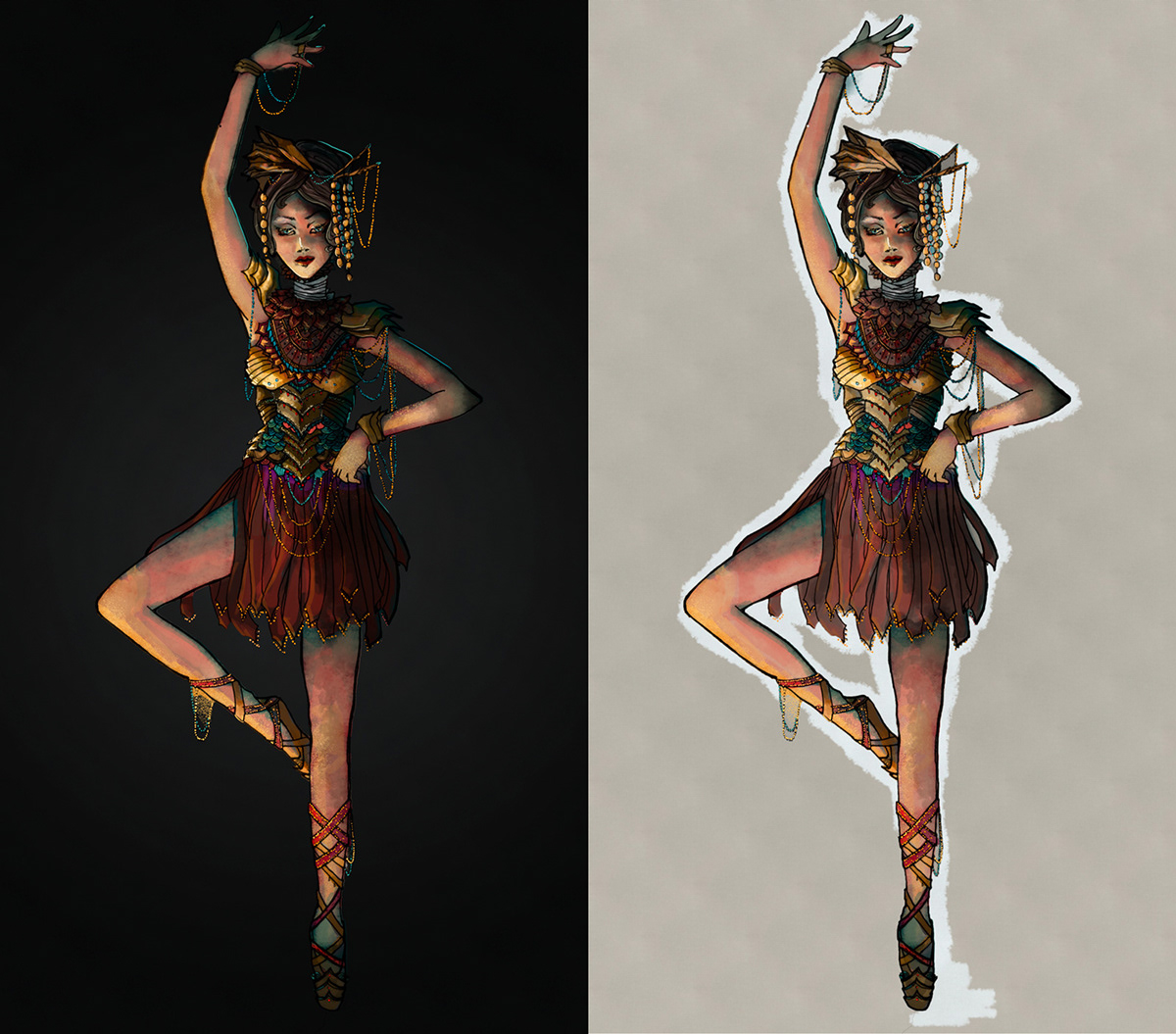 dancer bali exotic aztec mayan detail jewellry costume ballet Character