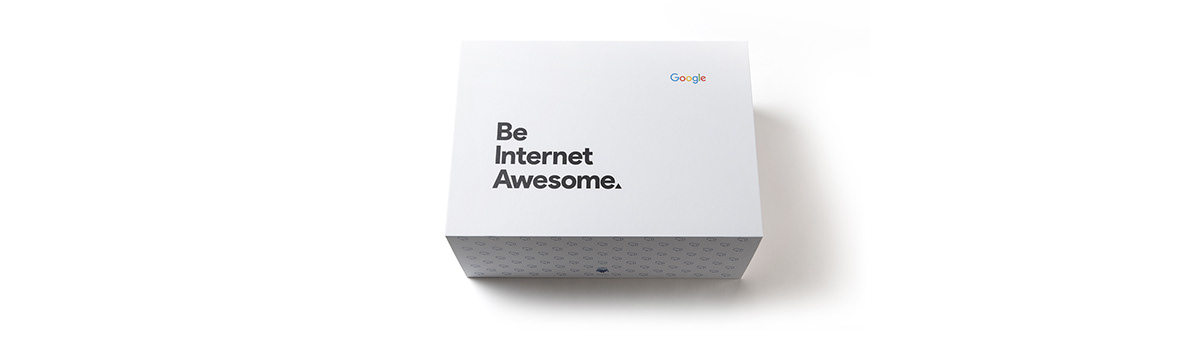 google Be Internet Awesome kit box print branding  online unboxing Experience