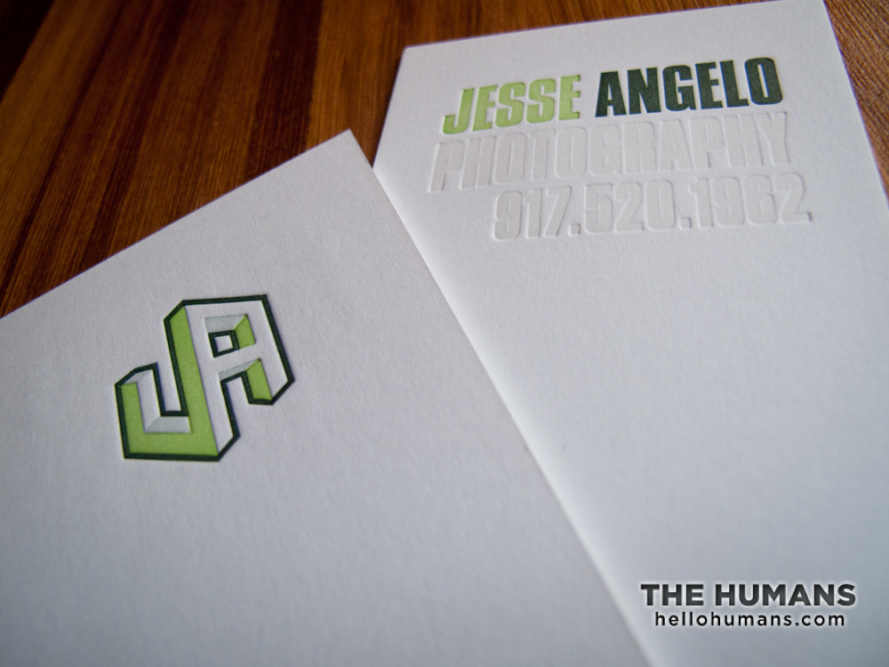 logo jesse angelo business card card identity letterpress emboss ink Art Director Logo Design custom design luxury