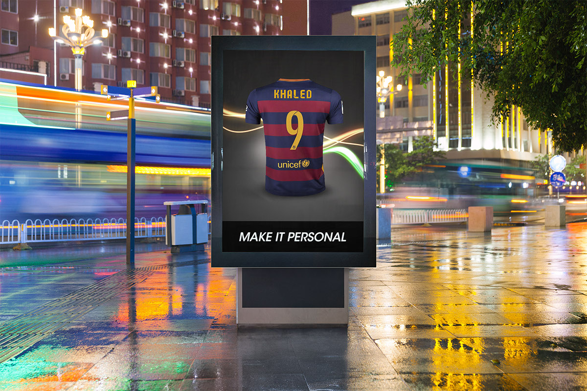 personal barcelona 3D glow poster design photoshop