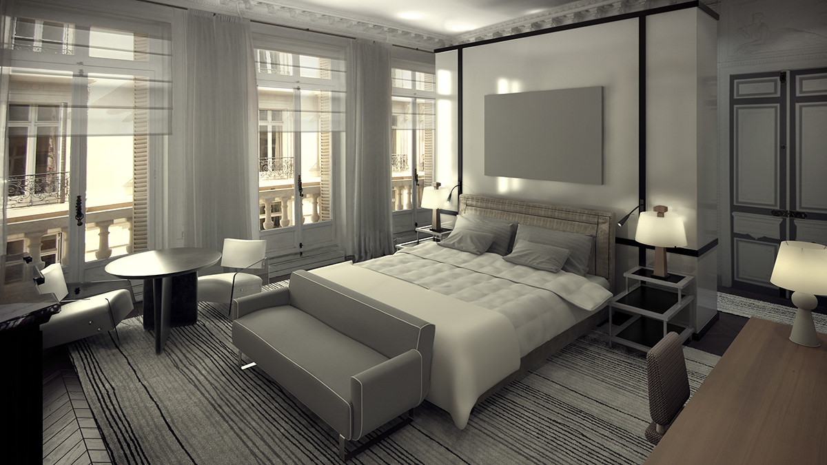 3D Renders luxe hotel Paris