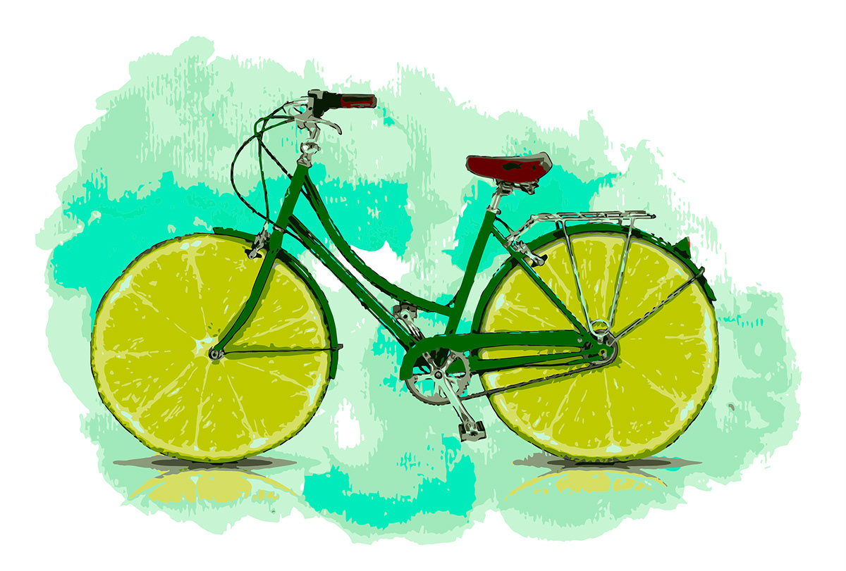 lime Bike lime bike Ilustração desenho bicicleta limão arte digital Leonardo lucas l2designer Leonardo Lucas lemon