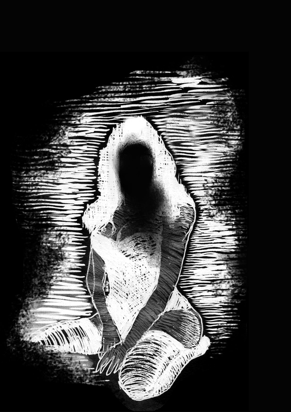 ghost Ghosts spooky portrait ink drawing dark