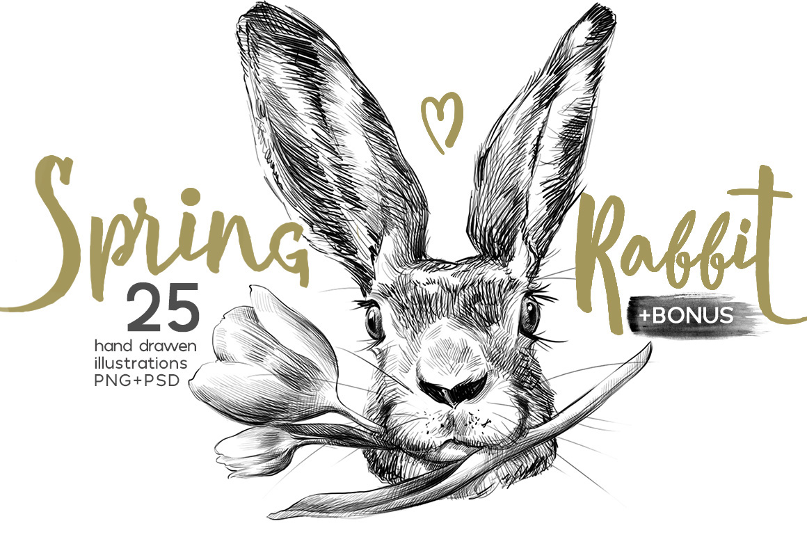 Easter spring rabbit design ILLUSTRATION  illustrations bird wreath bunny floral