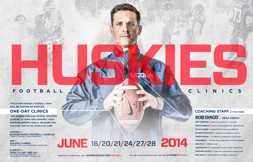 college football UConn huskies clinic brochure