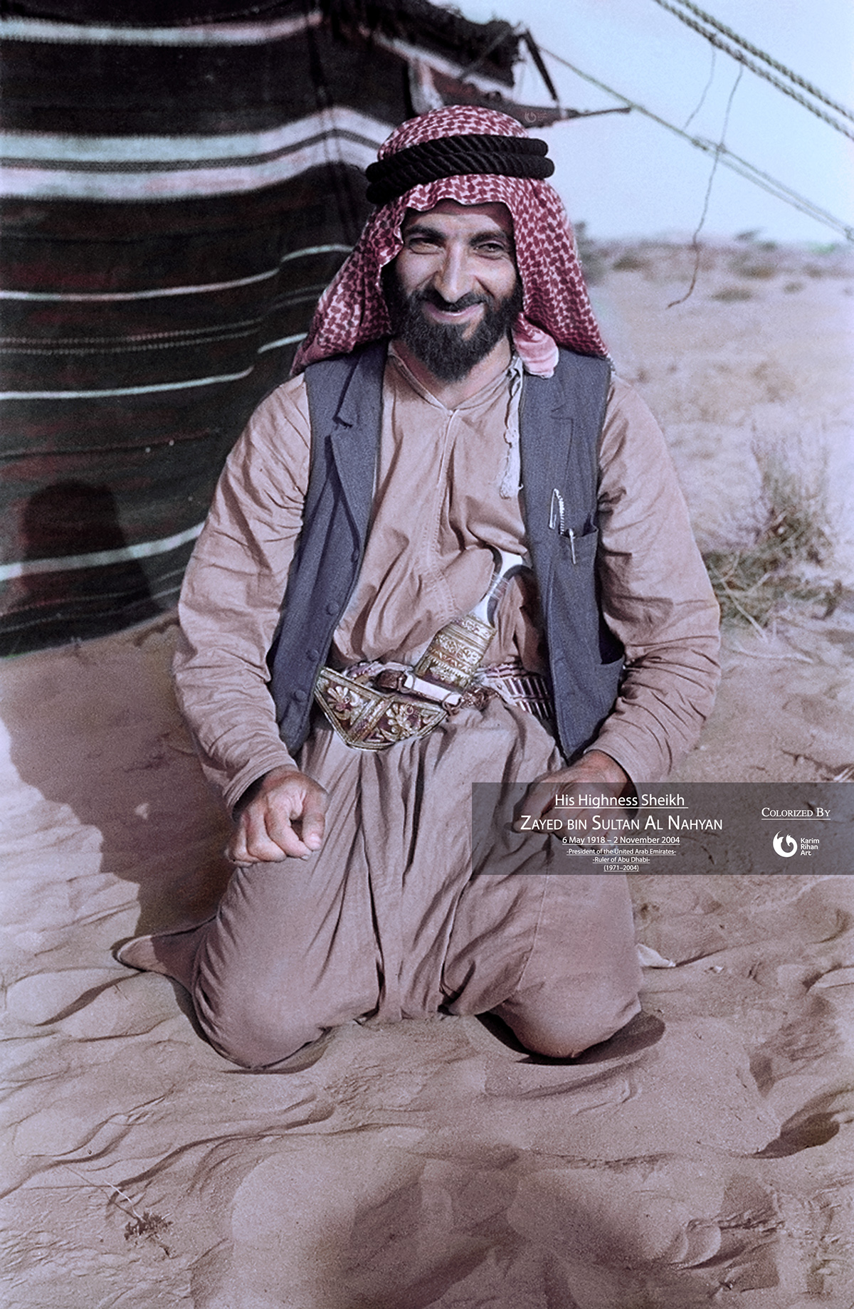 Re-coloring His Highness Sheikh / Zayed Al Nahyan on Behance