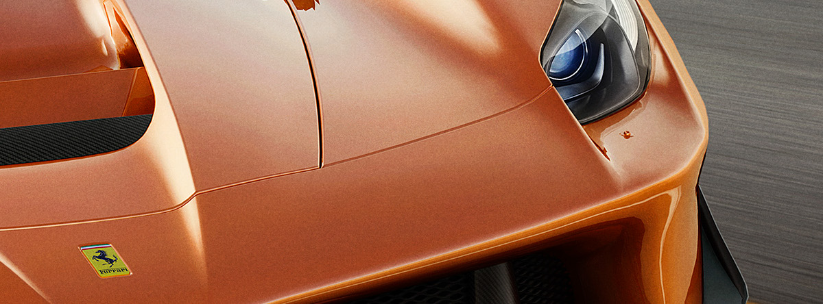Photo Manipulation  Digital Art  CGI FERRARI car dubai Advertising  speed orange automotive  