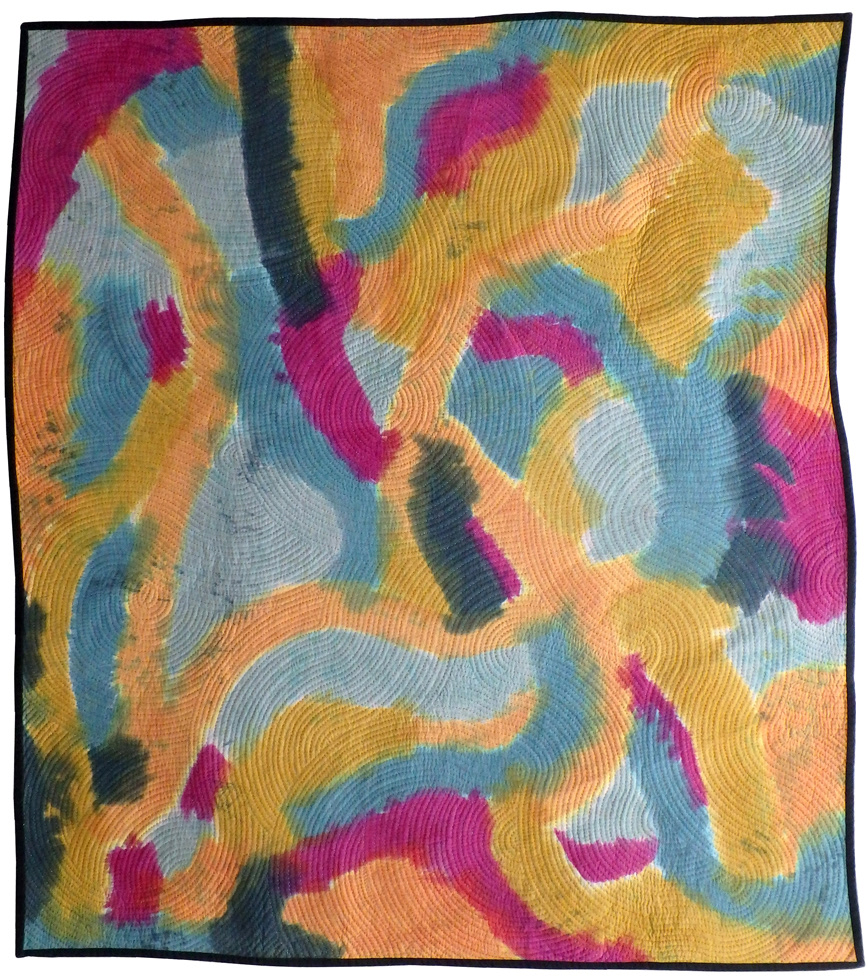 Abstract Art art quilt contemporary art dye painted hand stitched Jean Judd Stitched Painting textures