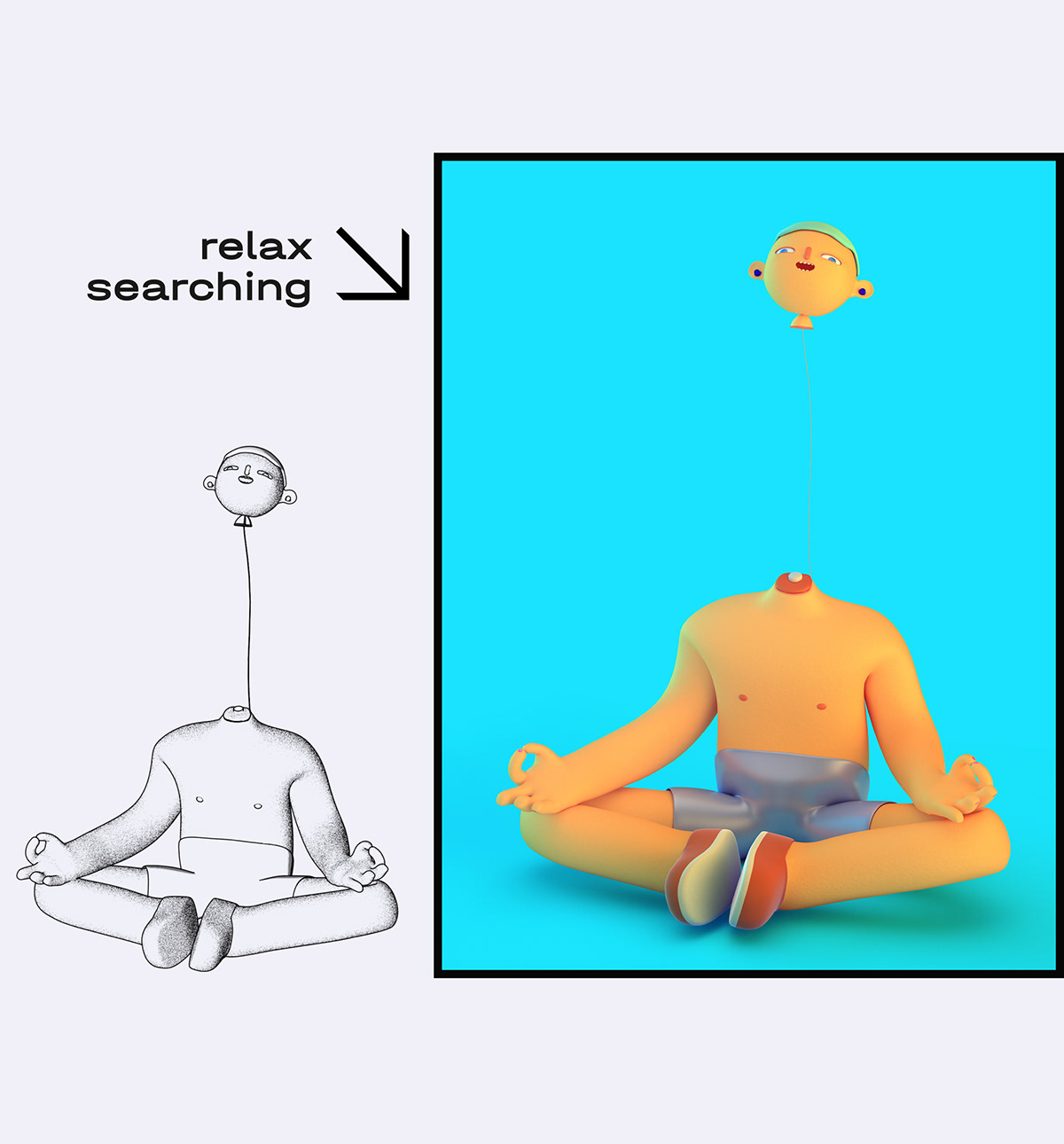 3d illustration for book relax searching