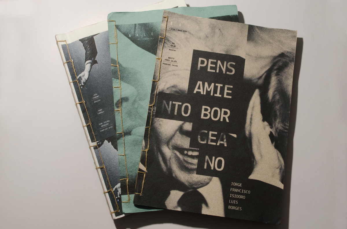 revista magazine mag cultural Borges arte FERRARI Leon agenda papel reciclado recycle cosido hilo encuadernacion manela