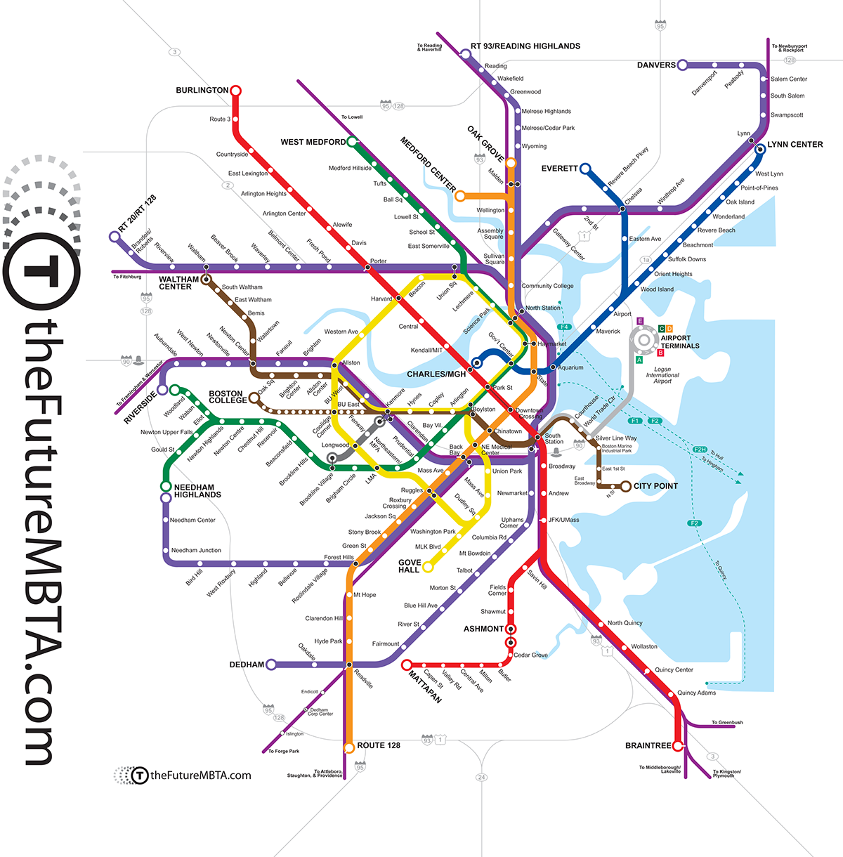 boston Massachusetts cartography mbta subway Transit Unbuilt expansion graphic design 