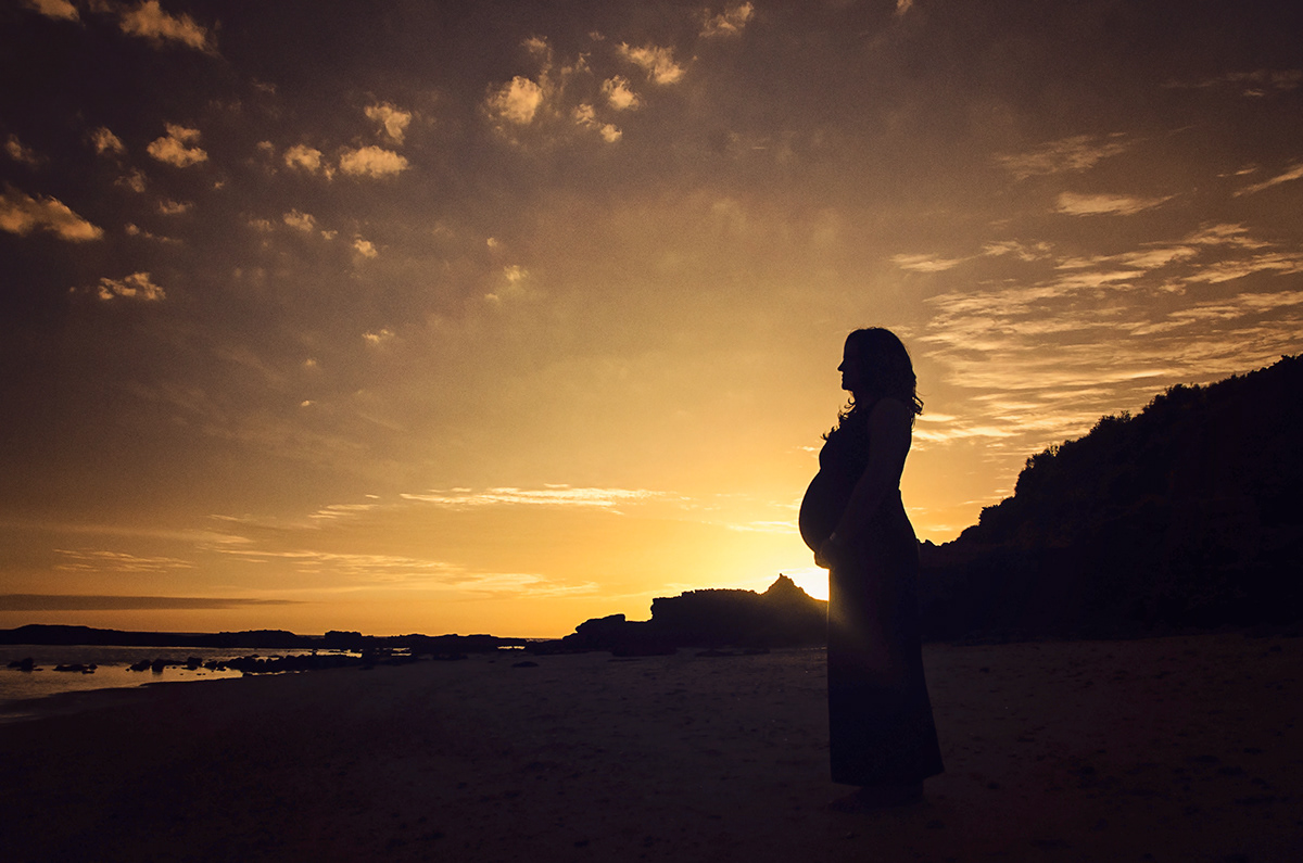 maternity beach sunset