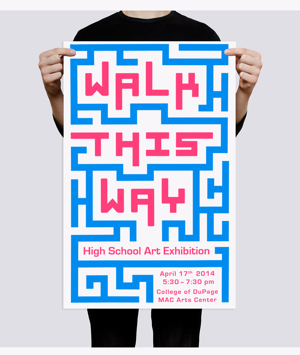 logo identity Exhibition  High School Walk this Way College of DuPage Event maze student art poster ticket flyer