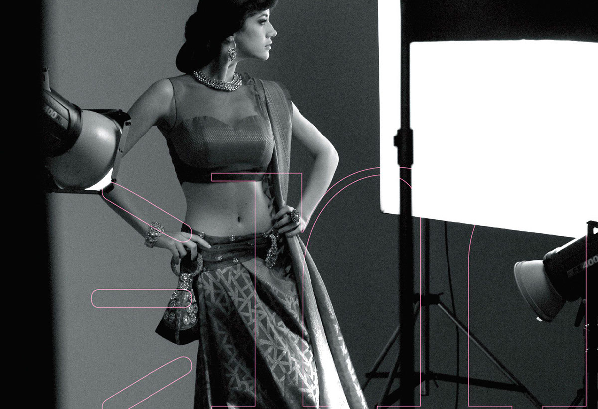 fashion photography saree Sakhi indian modern b&w colour apparel womans Catalogue model beauty